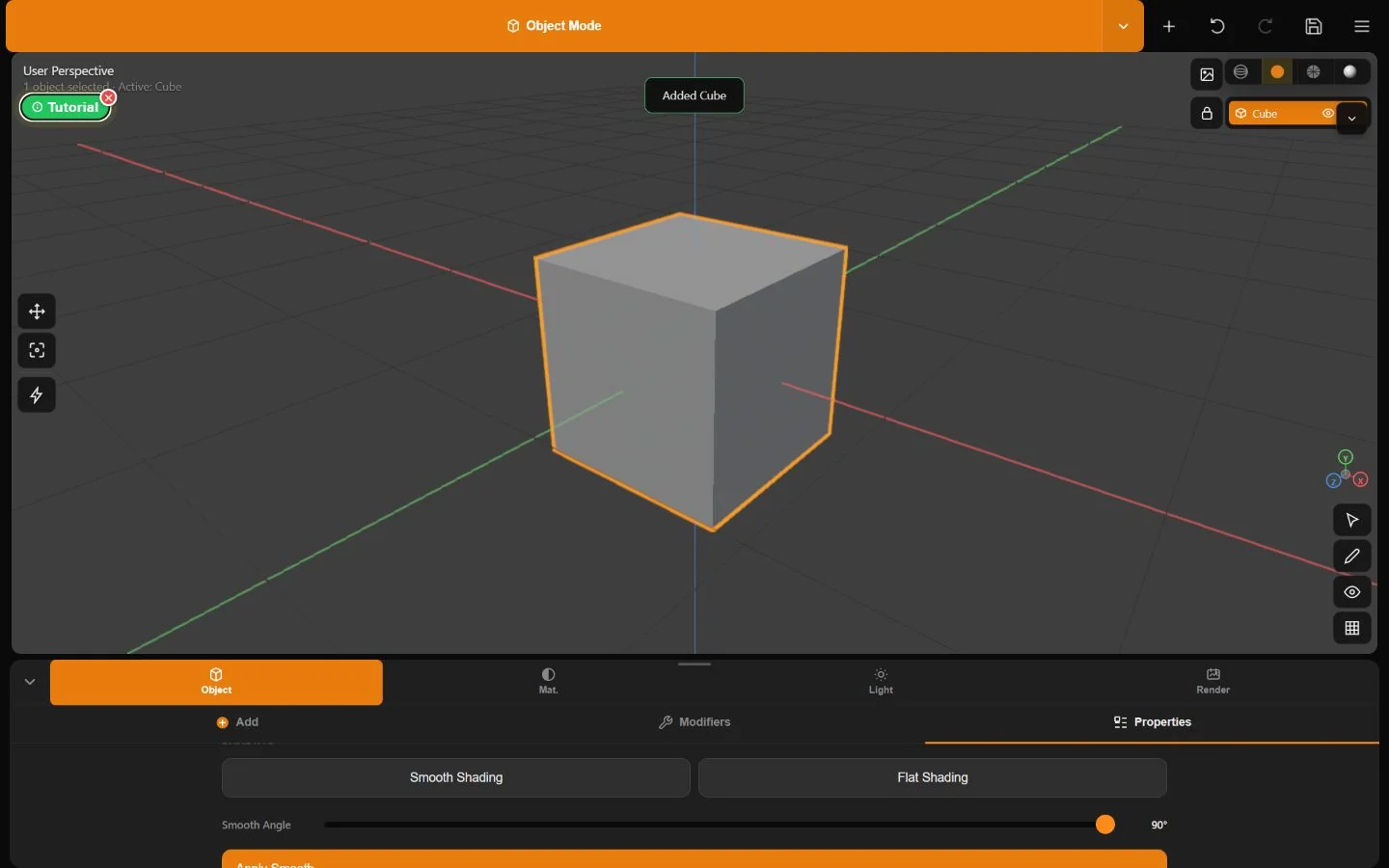 The built-in Minder tutorial running inside the actual workspace with a highlighted step